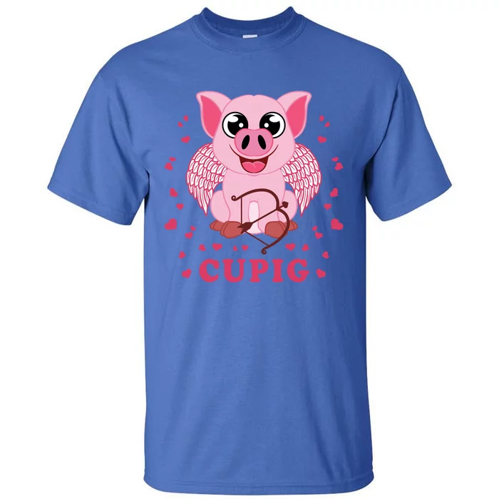 Valentine's Day Cupig Funny Gift Cute Pig Lover Cupid Pun Great Gift Tall T-Shirt