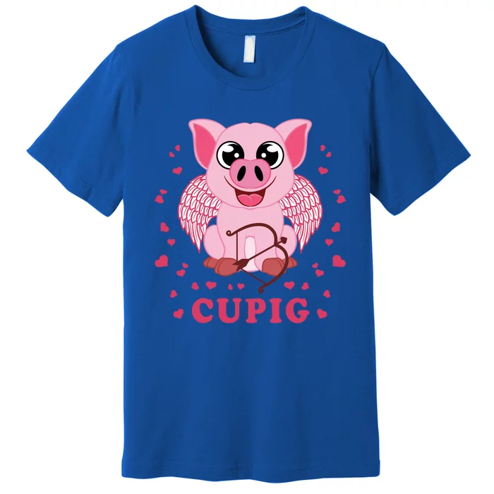 Valentine's Day Cupig Funny Gift Cute Pig Lover Cupid Pun Great Gift Premium T-Shirt