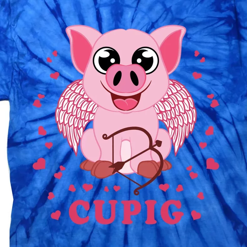 Valentine's Day Cupig Funny Gift Cute Pig Lover Cupid Pun Great Gift Tie-Dye T-Shirt