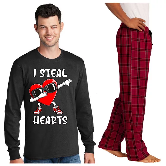 Valentines Day Cute Gift Love Dabbing Heart Gift Long Sleeve Pajama Set