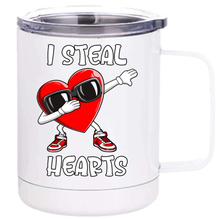 Valentines Day Cute Gift Love Dabbing Heart Gift Front & Back 12oz Stainless Steel Tumbler Cup