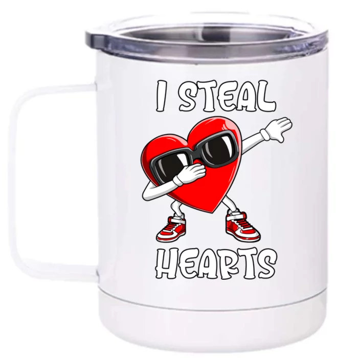 Valentines Day Cute Gift Love Dabbing Heart Gift Front & Back 12oz Stainless Steel Tumbler Cup