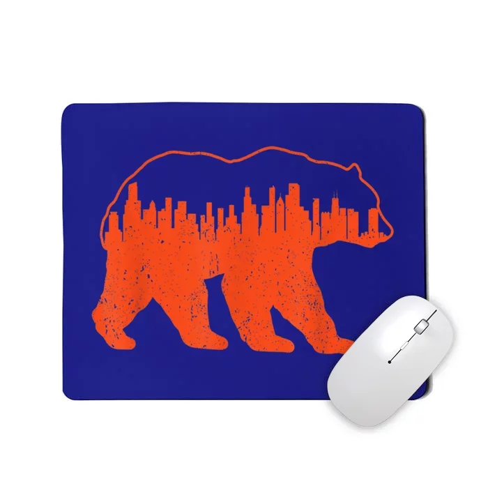 Vintage Downtown Chicago City Skyline Walkingbear Novelty Gift Mousepad