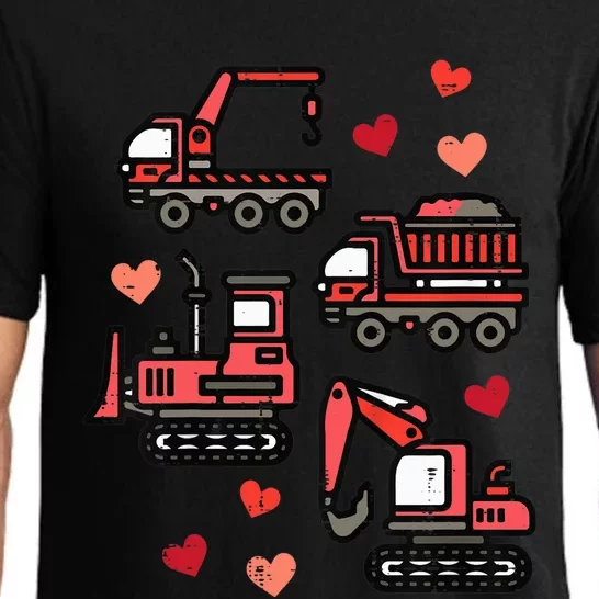 Valentines Day Construction Trucks Funny Pajama Set