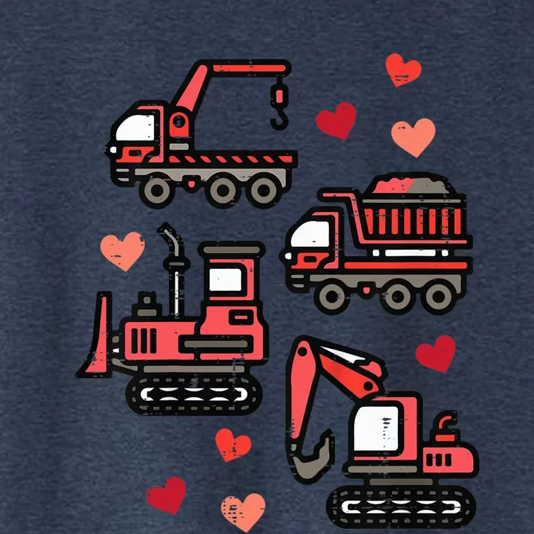 Valentines Day Construction Trucks Funny Women's Crop Top Tee