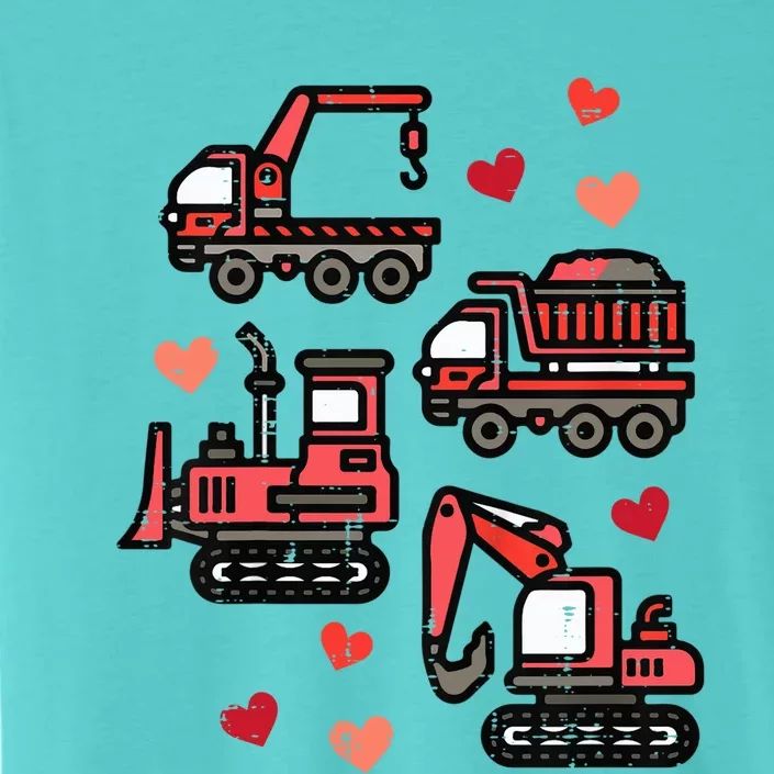 Valentines Day Construction Trucks Funny ChromaSoft Performance T-Shirt