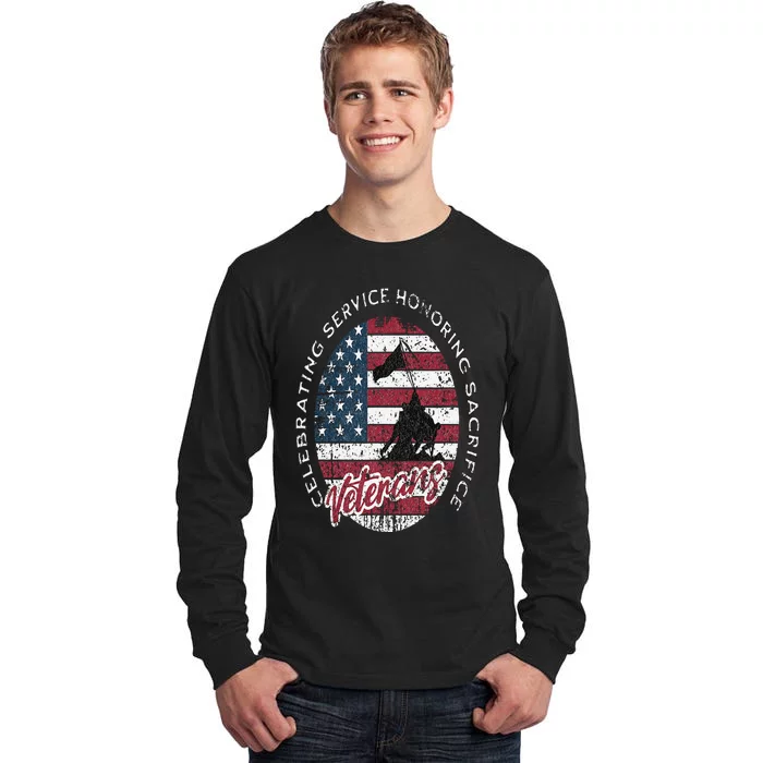 Veterans Day Celebrating Service Honoring Sacrifice Patriot Tall Long Sleeve T-Shirt