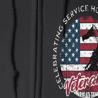 Veterans Day Celebrating Service Honoring Sacrifice Patriot Full Zip Hoodie