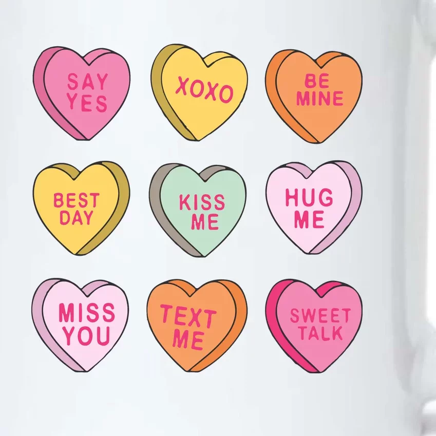 Valentines Day Conversation Hearts Black Color Changing Mug