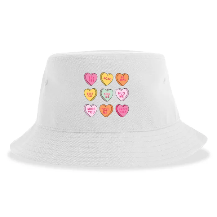 Valentines Day Conversation Hearts Sustainable Bucket Hat