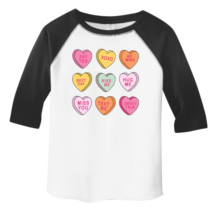 Valentines Day Conversation Hearts Toddler Fine Jersey T-Shirt