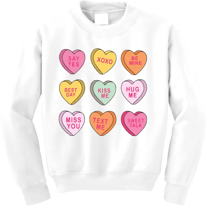 Valentines Day Conversation Hearts Kids Sweatshirt