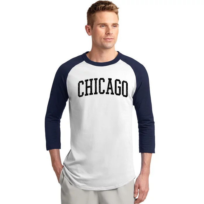 Varsity Distressed Chicago Baseball Sleeve Shirt