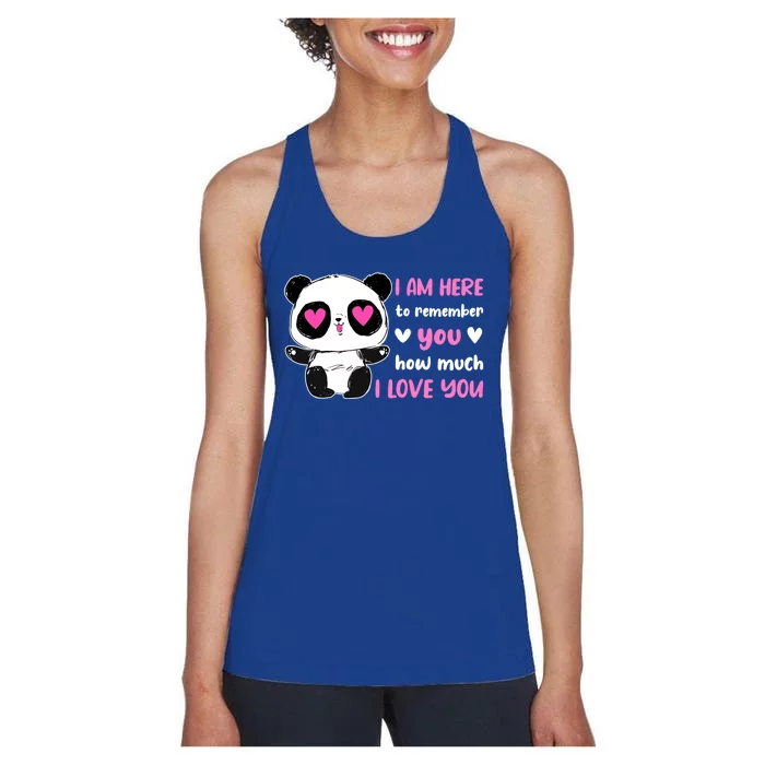 Valentine's Day Couples Saying Love Panda Pajama Gift Women's Racerback Tank