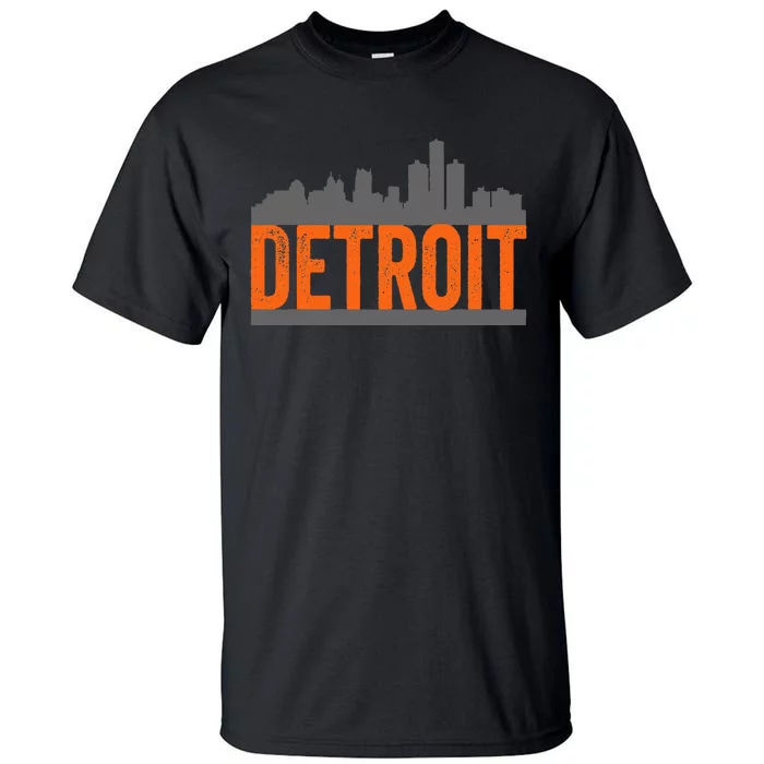 Vintage Detroit City Skyline Tall T-Shirt