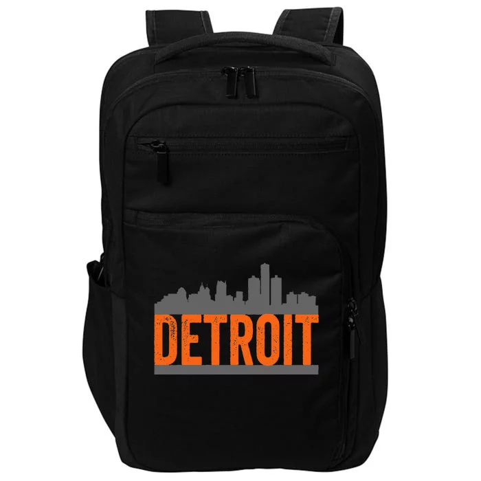 Vintage Detroit City Skyline Impact Tech Backpack