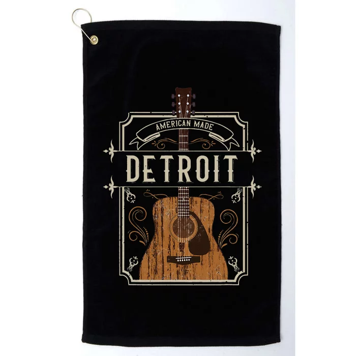 Vintage Detroit Country Music Guitar Player Souvenirs Platinum Collection Golf Towel