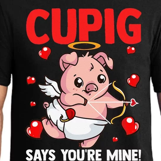 Valentines Day Cupig Says You're Mine Cupidon Funny Pig Love Pajama Set