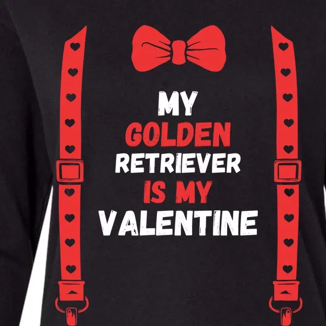 Valentines Day Custome My Golden Dog Retriever Is My Valenti Cute Gift Womens Cotton Relaxed Long Sleeve T-Shirt