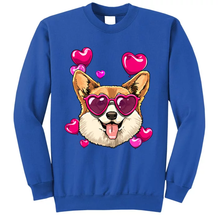 Valentines Day Corgi Heart Couples Love Day Corgi Dog Lover Gift Tall Sweatshirt