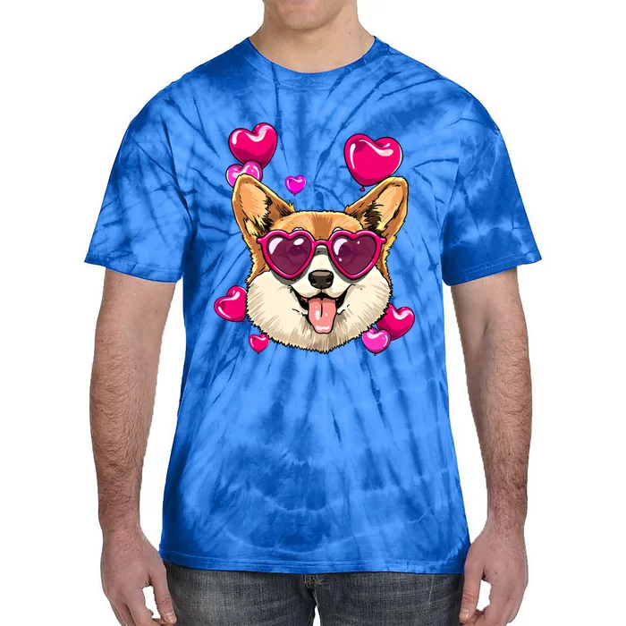 Valentines Day Corgi Heart Couples Love Day Corgi Dog Lover Gift Tie-Dye T-Shirt