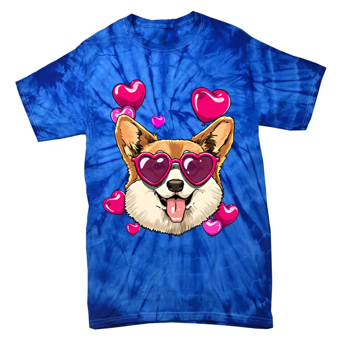 Valentines Day Corgi Heart Couples Love Day Corgi Dog Lover Gift Tie-Dye T-Shirt