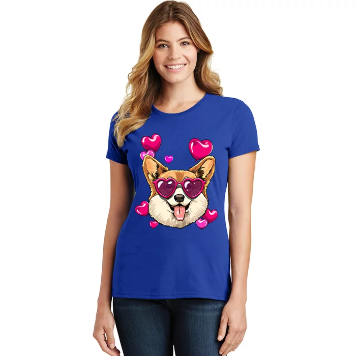 Valentines Day Corgi Heart Couples Love Day Corgi Dog Lover Gift Women's T-Shirt