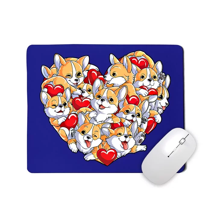 Valentines Day Corgi Heart Funny Corgis Dog Lovers Gift Mousepad