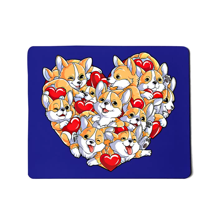 Valentines Day Corgi Heart Funny Corgis Dog Lovers Gift Mousepad