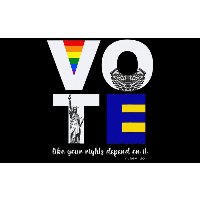 Vote Dissent Collar Statue of Liberty Pride Flag Equality Bumper Sticker