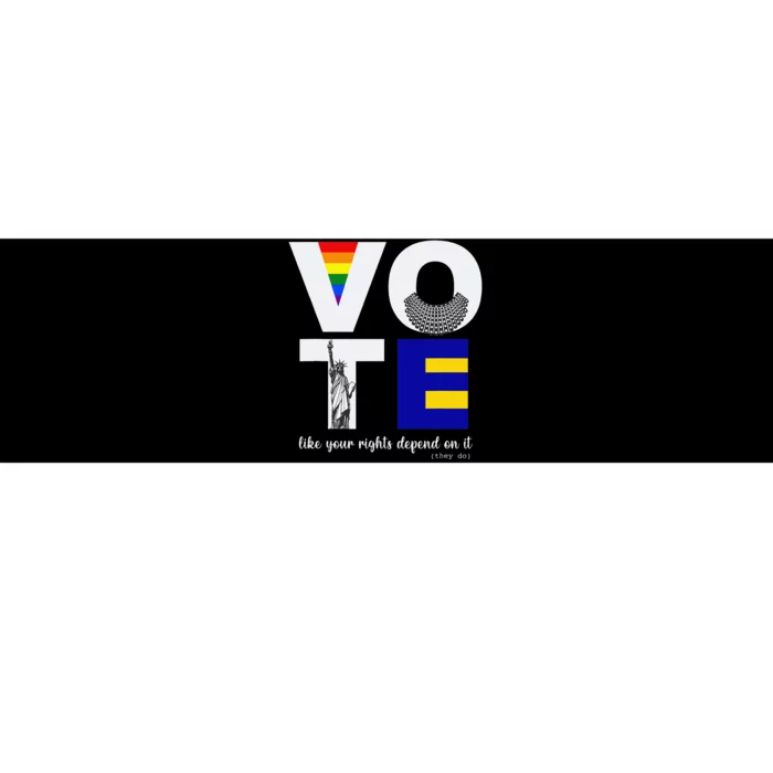 Vote Dissent Collar Statue of Liberty Pride Flag Equality Bumper Sticker