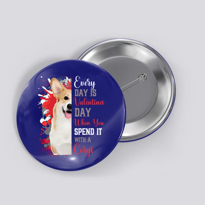 Valentines Day Corgi Mom Mother Mum Mummy Dog Hearts Lover Meaningful Gift Button