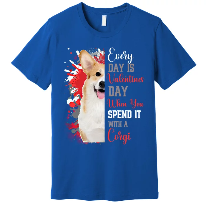 Valentines Day Corgi Mom Mother Mum Mummy Dog Hearts Lover Meaningful Gift Premium T-Shirt