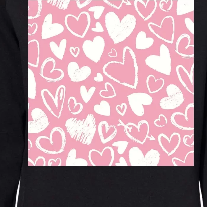 Valentines Day Cute Chalk Hearts Womens California Wash Sweatshirt