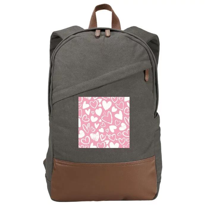 Valentines Day Cute Chalk Hearts Cotton Canvas Backpack