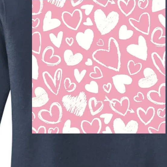 Valentines Day Cute Chalk Hearts Women's Pullover Hoodie