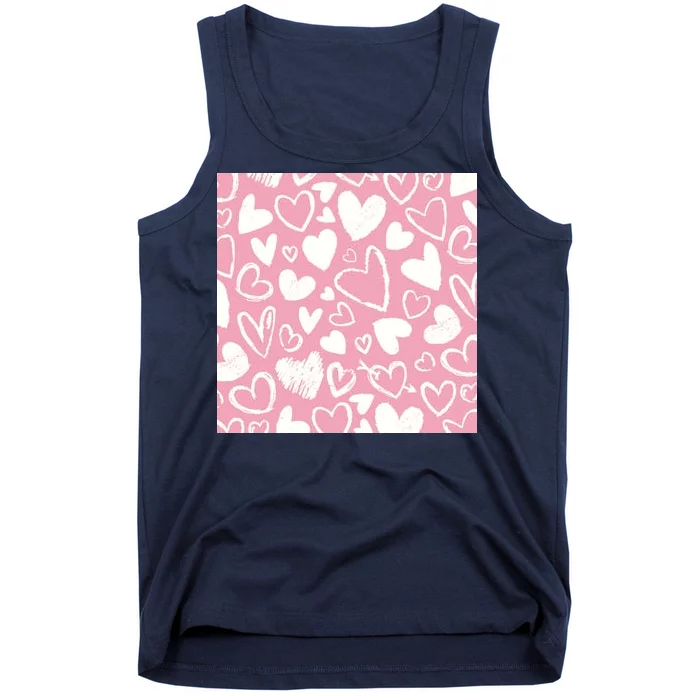 Valentines Day Cute Chalk Hearts Tank Top