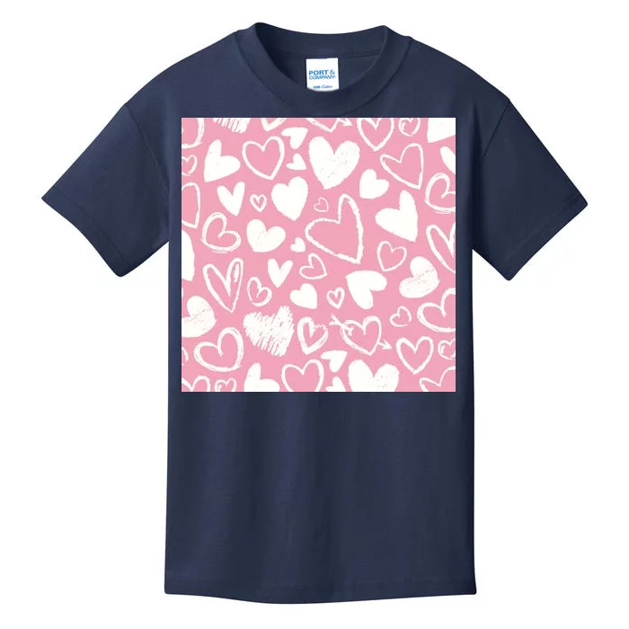 Valentines Day Cute Chalk Hearts Kids T-Shirt