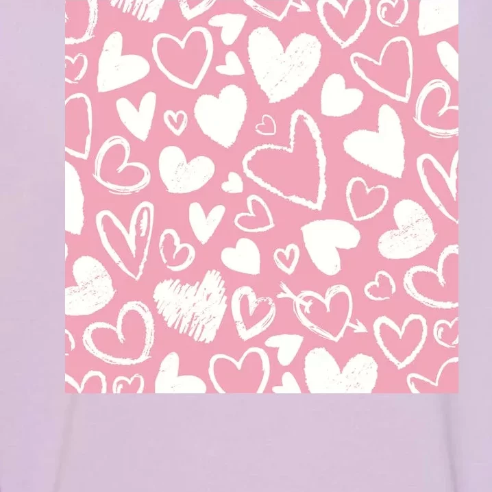 Valentines Day Cute Chalk Hearts Garment-Dyed Sweatshirt