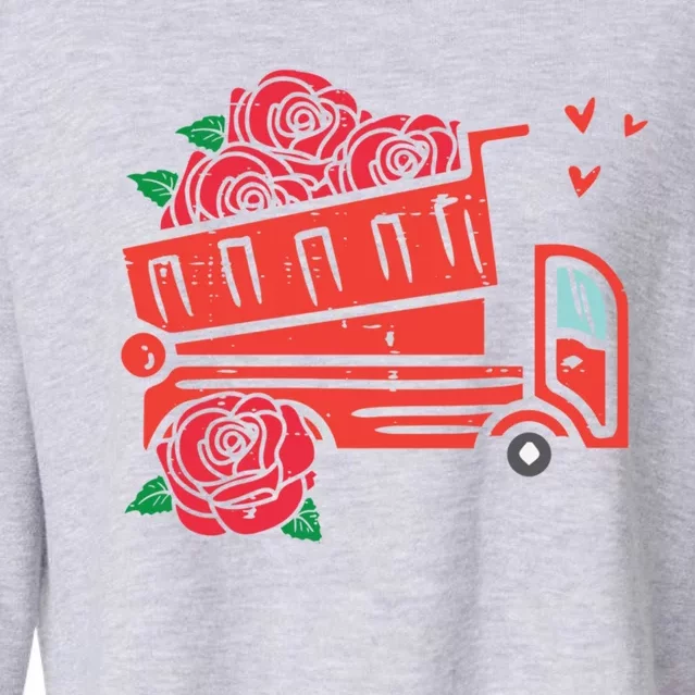 Valentines Day Construction Dump Truck Gift Cropped Pullover Crew