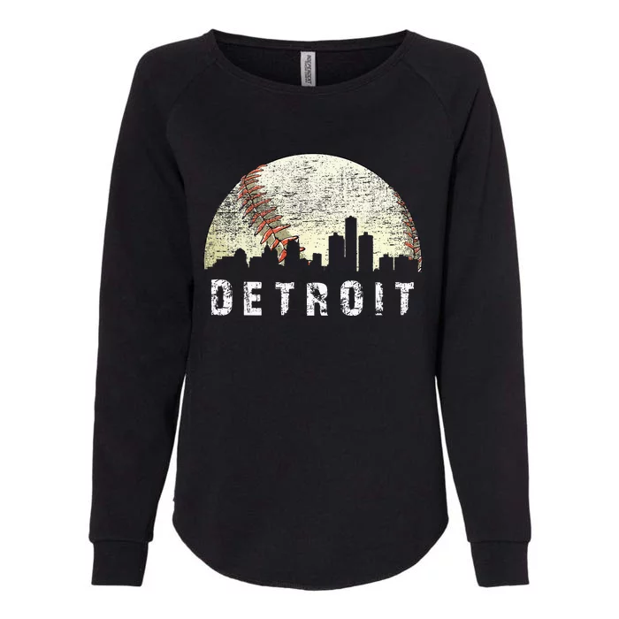 Vintage Detroit Cityscape Baseball Lover Men Women Kids Womens California Wash Sweatshirt