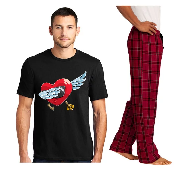 Valentines Day Cool Dabbing Red Heart Gift Pajama Set