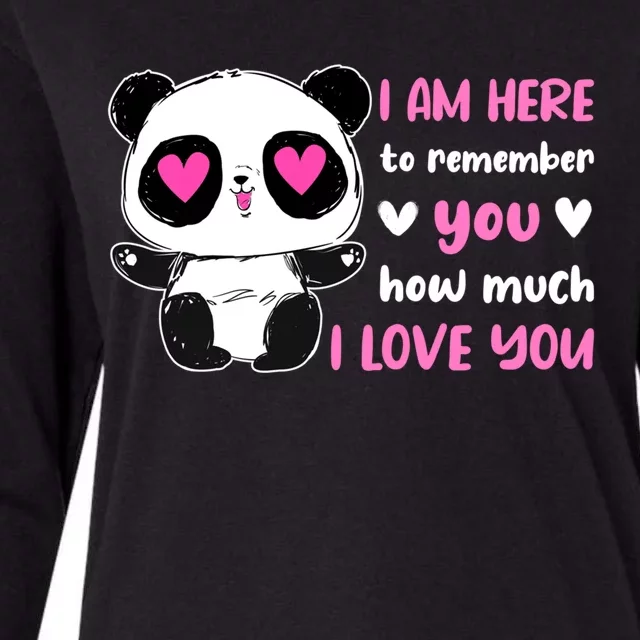 Valentine's Day Couples Saying Love Panda Pajama Gift Womens Cotton Relaxed Long Sleeve T-Shirt