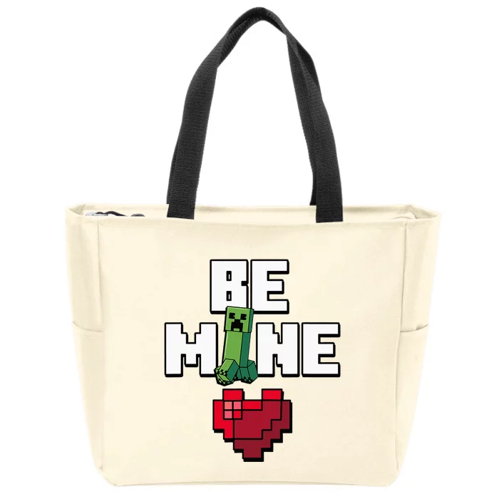 Valentines Day Creeper Be Mine Heart Zip Tote Bag