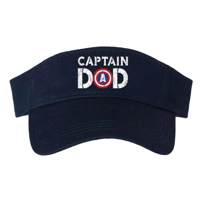 Vintage Dad Captain American Flag Father Day Gift Valucap Bio-Washed Visor