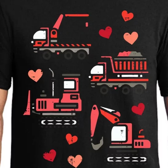 Valentines Day Construction Trucks Funny Pajama Set