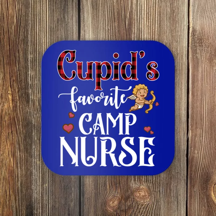 Valentine Day Cupid Favorite Camp Nurse Buffalo Plaid Gift Coaster