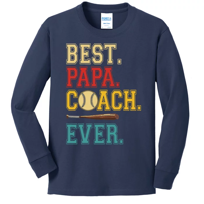 Vintage Dad Coach Ever Costume Baseball Player Coach Kids Long Sleeve Shirt