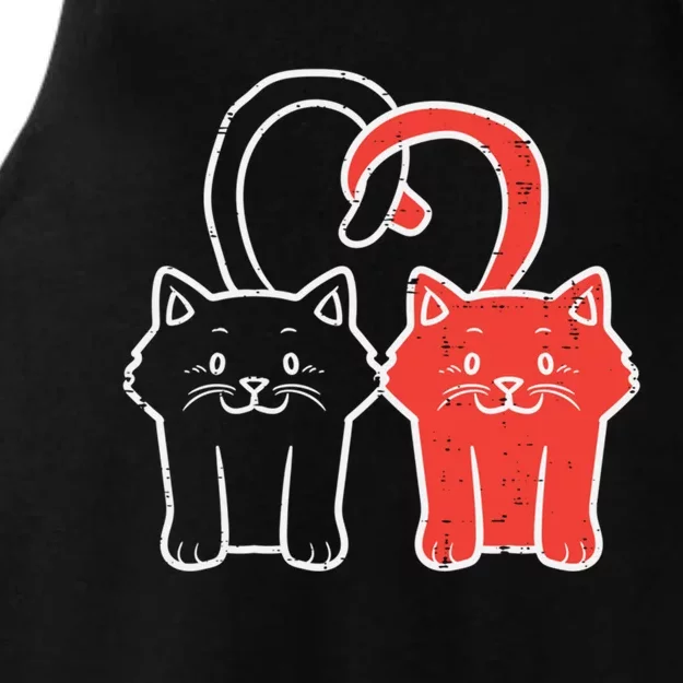 Valentines Day Cats Tail Heart Cute Cute Gift Ladies Tri-Blend Wicking Tank