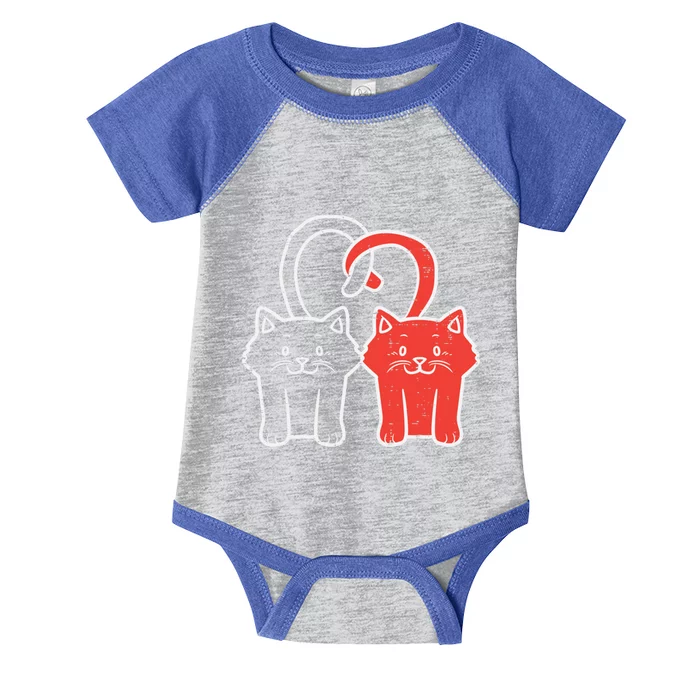 Valentines Day Cats Tail Heart Cute Cute Gift Infant Baby Jersey Bodysuit